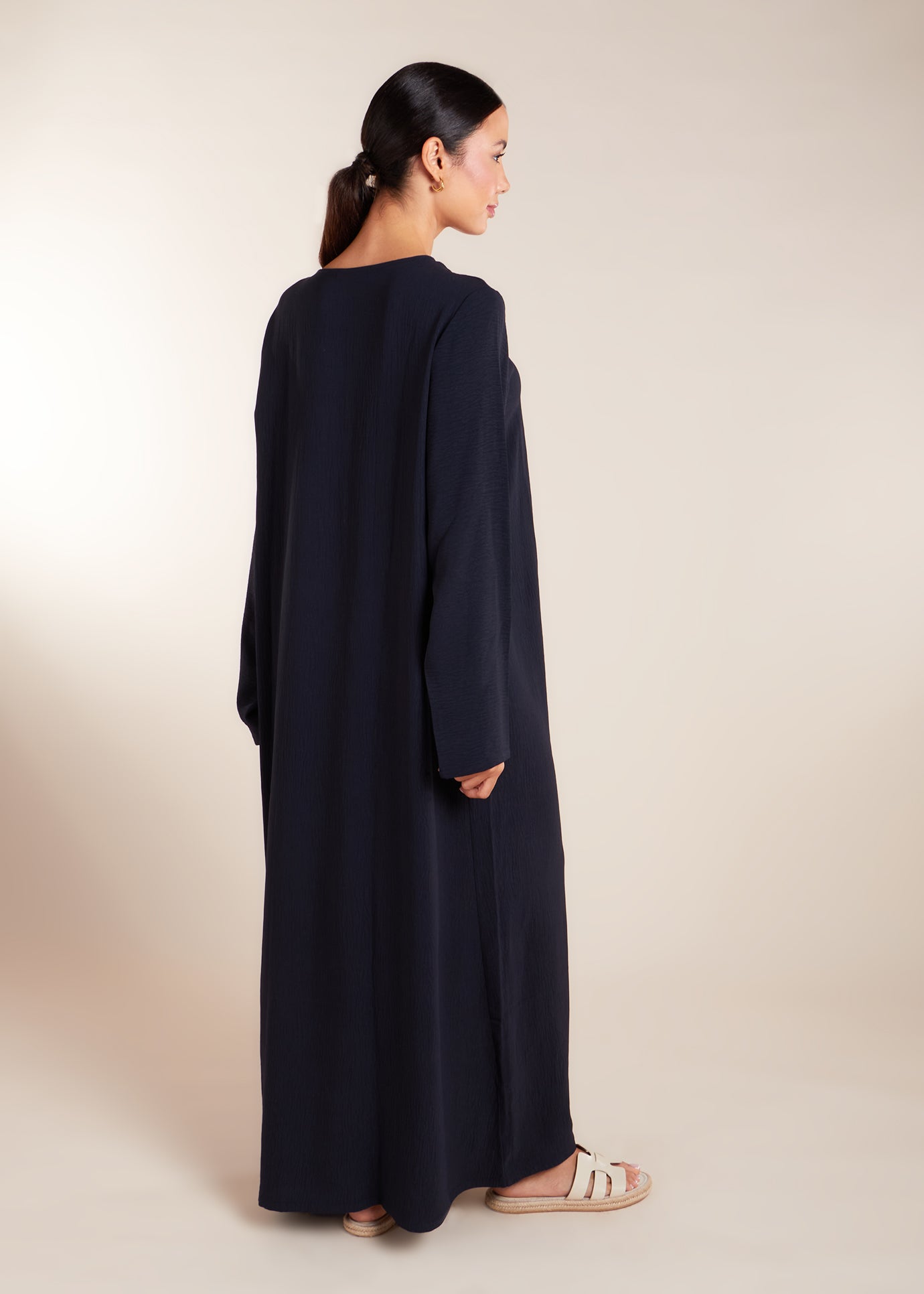 Two Piece Open Abaya with Slip Navy | Modest Co Ords | Aab Modest Wear Two Piece Open Abaya with Slip Navy | Modest Co Ords | Aab Modest Wear
