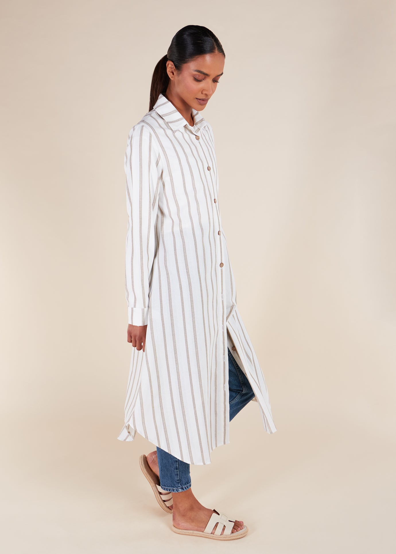 Muji Shirt Dress Cream Muji Shirt Dress Cream