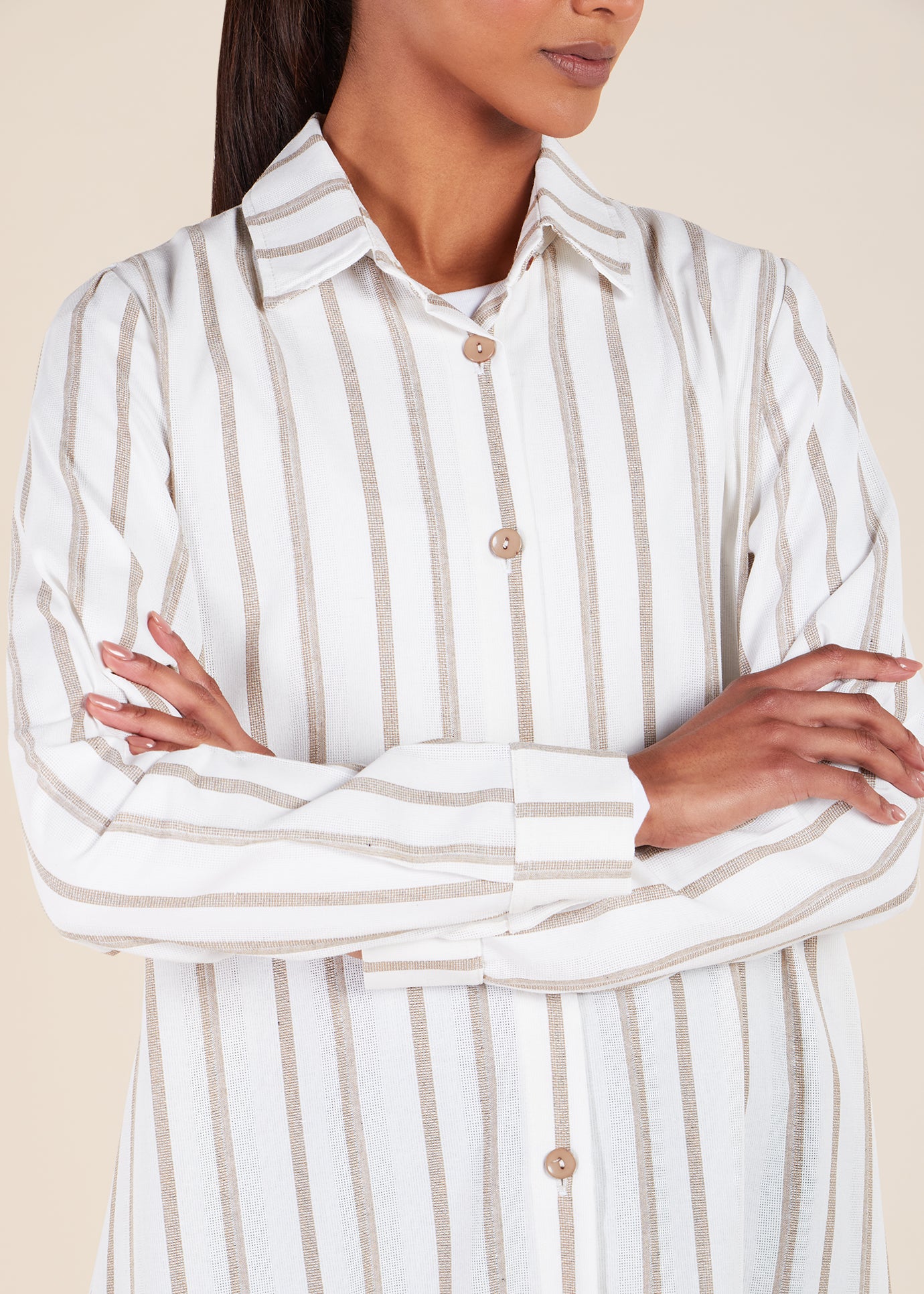 Muji Shirt Dress Cream | Modest Shirt Dresses | Aab Modest Wear Muji Shirt Dress Cream | Modest Shirt Dresses | Aab Modest Wear