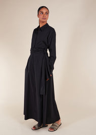 Cropped Cotton Top Black