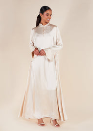 Slim Sleeve Abaya Cream