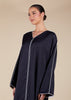 Zip Front Abaya Navy