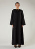 Self Stripes Abaya Black