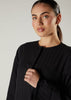 Self Stripes Abaya Black