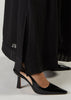 Self Stripes Abaya Black