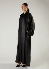 Crushed Satin Open Abaya