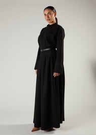 Shutter Pleat Abaya Black