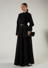 Shutter Pleat Abaya Black
