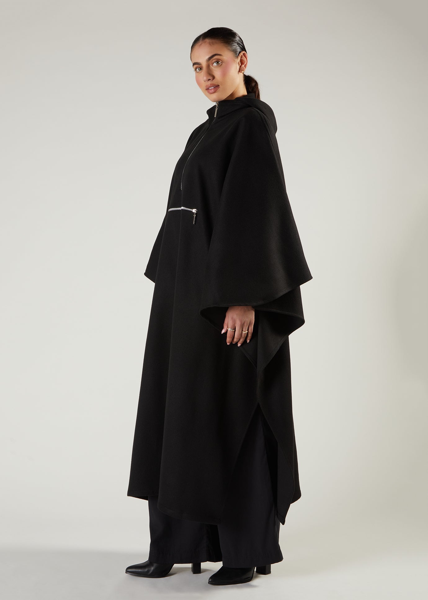 black cape for dress BLACK STRAPLESS BUSTIER VELVET GOWN WITH LONG CAPE | CULT MIA