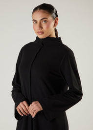 Front Seam Abaya Black