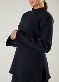 Ribbed Skirt & Top Set Navy