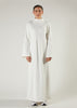 Turtle Neck Abaya Off White