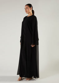 Chiffon Two Piece Abaya Black
