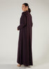 Two Piece Open Abaya Plum