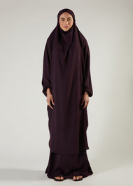 Khimar & Skirt Set Plum