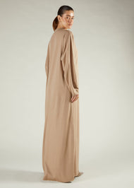 Turtle Neck Abaya Pewter