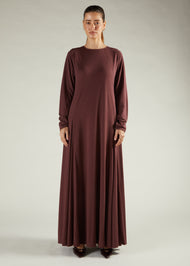 High Neck Abaya Brown