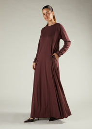 High Neck Abaya Brown