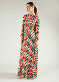 Tile Print Maxi