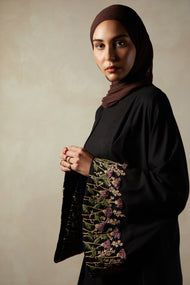 Black Thistle Open Abaya