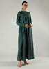 Crochet Flare Abaya Green