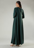 Crochet Flare Abaya Green