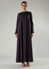 Crochet Flare Abaya Plum