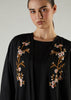 Frangipani Open Abaya Black