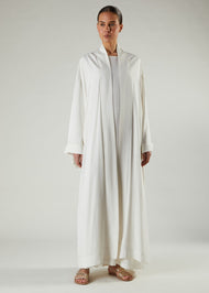 Open Abaya Milky White