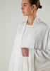 Open Abaya Milky White