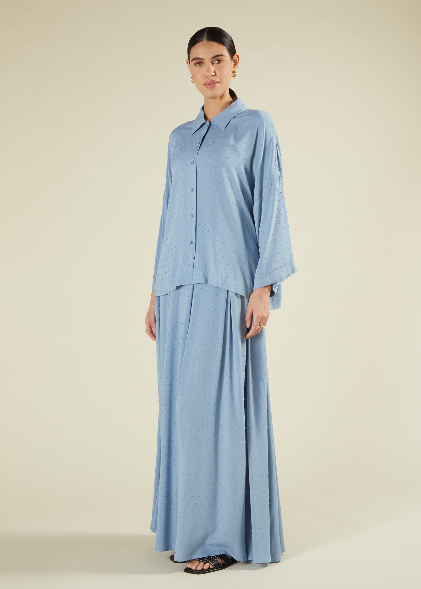 Modest Corods Cotton Co-Ord Set Blues | Modest Co-Ord Sets | Aab Modest Wear