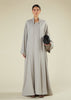 Cotton Open Abaya Grey