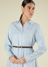 Blue Cotton Maxi Shirt