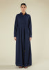 Textured Navy Maxi Shirt
