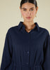 Textured Navy Maxi Shirt