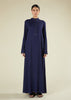 Self Print Abaya Navy