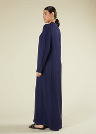 Self Print Abaya Navy