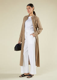 Pinstripe Maxi Shirt Coffee