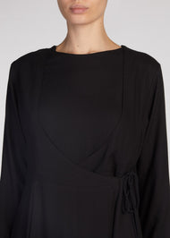 Black Wrap Abaya