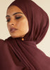 Burgundy Chiffon Silk Hijab | Hijabs |  Aab Modest Wear