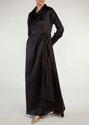Silk Side Wrap Abaya | Abayas | Aab Modest Wear